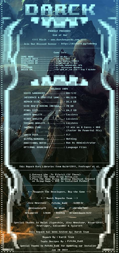 r/CrackWatch on Reddit: God of War (v1.0.438.9704 / Build .